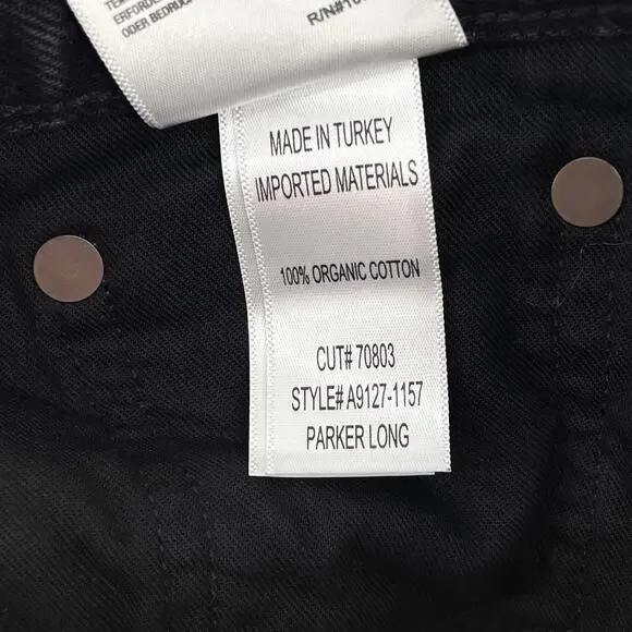 AGOLDE Parker Long Denim Shorts Cat Wash Black Organic Cotton Size 25 - Picture 4 of 5